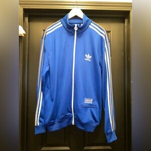 Adidas Royal Blue Track Jacket with White Stripes